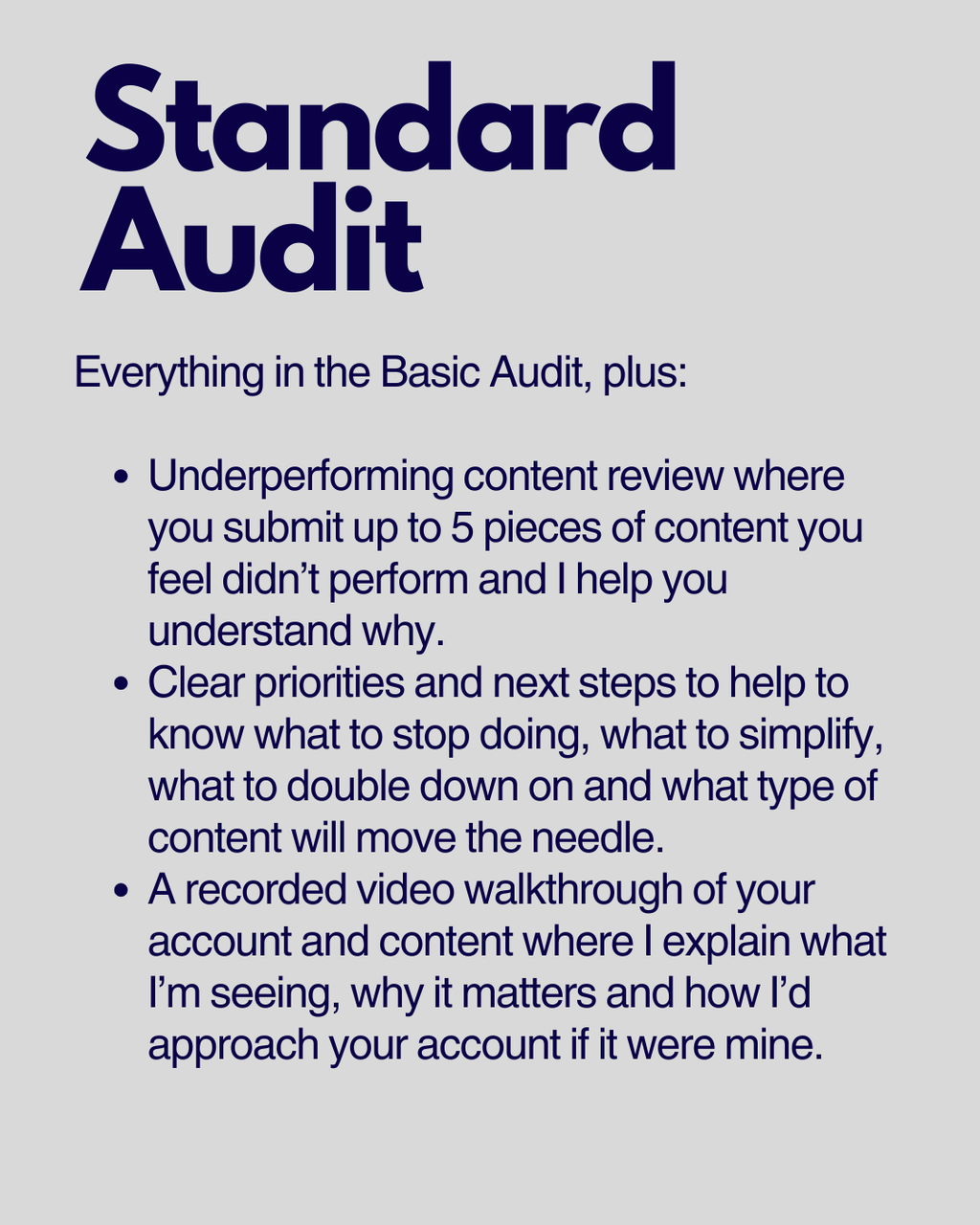 Instagram Audit: Strategic guidance on what’s working, what’s missing and what to fix